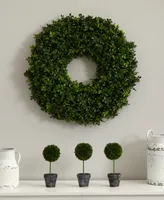 Nearly Natural 22" Boxwood Wreath