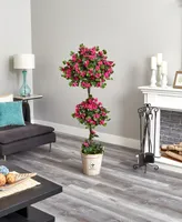 Nearly Natural 5.5' Bougainvillea Artificial Tree with European Barrel Planter