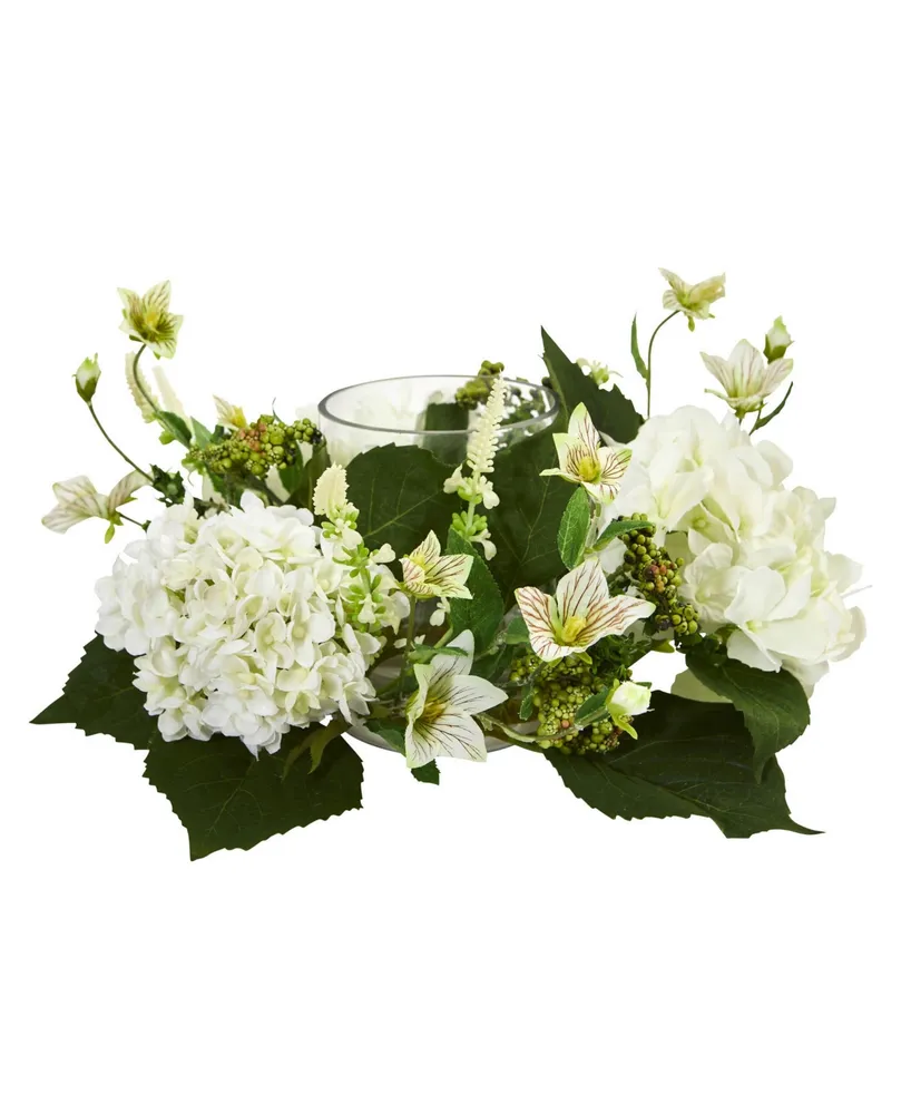 Nearly Natural Hydrangea Artificial Candelabrum Arrangement