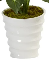 Nearly Natural Dieffenbachia Artificial Plant in Swirl Planter