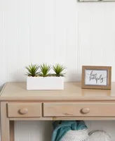 Nearly Natural Mini Agave Artificial Plants in Rectangular Ceramic Planter