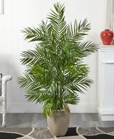 Nearly Natural 5' Areca Palm Artificial Tree in Sand-Colored Planter