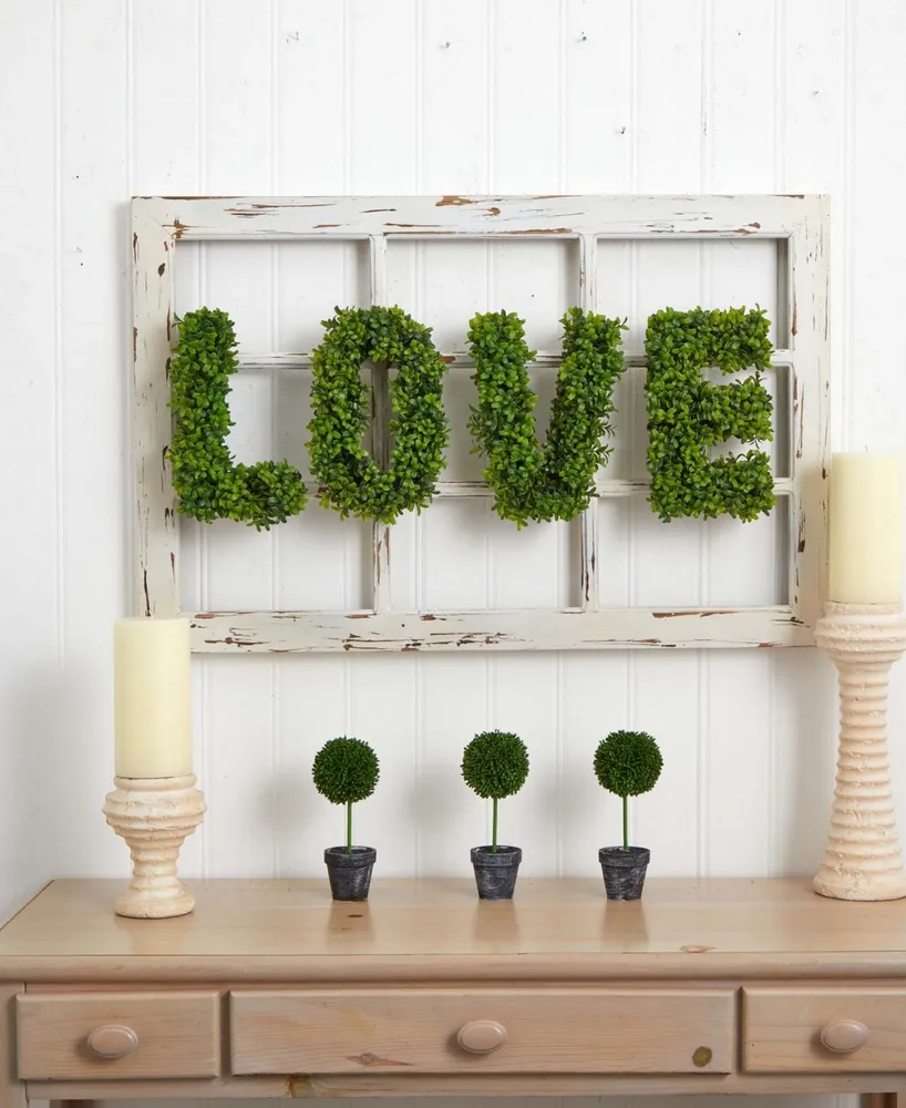 Love Boxwood Artificial Wall Decoration