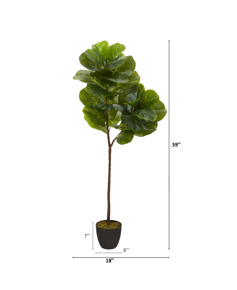 Nearly Natural 59in. Fiddle Leaf Artificial Tree Real Touch