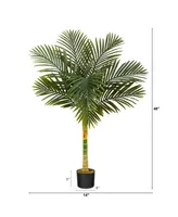 4' Single Stalk Gold-Tone Cane Artificial Palm Tree