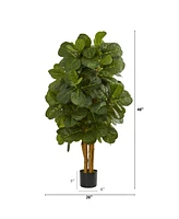 Nearly Natural 4' Fiddle Leaf Fig Artificial Tree
