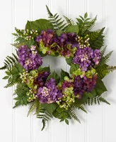 Nearly Natural 24" Hydrangea Berry Wreath