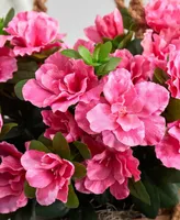 Nearly Natural Azalea Flowering Artificial Plant Hanging Basket