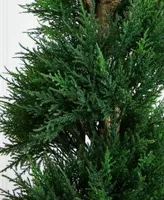 Nearly Natural 6' Spiral Cypress Artificial Tree in Cylinder Planter Uv Resistant