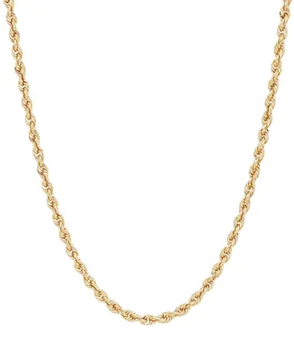 14k Gold Diamond-Cut Rope Chain 20" Necklace (2-1/2mm)