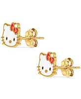 Hello Kitty Enamel Stud Earrings in 10k Gold