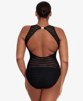 Lauren Ralph Women's Boatneck One Piece Swimsuit