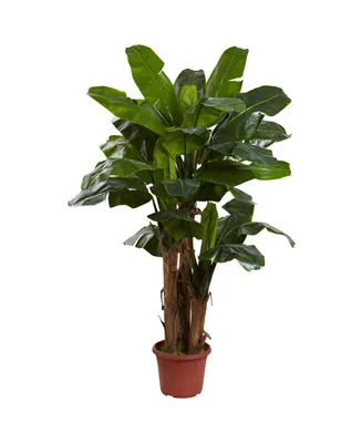 Nearly Natural 7' Indoor/Outdoor Uv-Resistant Giant Triple-Stalk Artificial Banana Tree