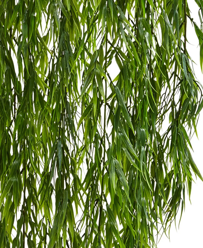 Nearly Natural Mini Bamboo Artificial Plant Hanging Basket