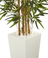 Nearly Natural 5.5' Artificial Tree in White Tower Planter