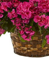 Nearly Natural Geranium Hanging Basket Artificial Plant Uv Resistant