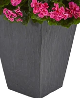 Nearly Natural Geranium Artificial Plant Slate Plater Uv Resistant