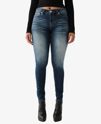 True Religion Women's Mid Rise Curvy Jennie Big T Skinny Jeans