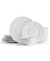 Mikasa Embossed Crown Bone China 18 Piece Dinnerware Set, Service for 6