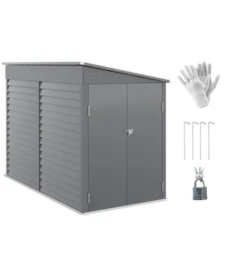 Outsunny 4.6' x 9' Metal Outdoor Storage Shed with Lockable Doors