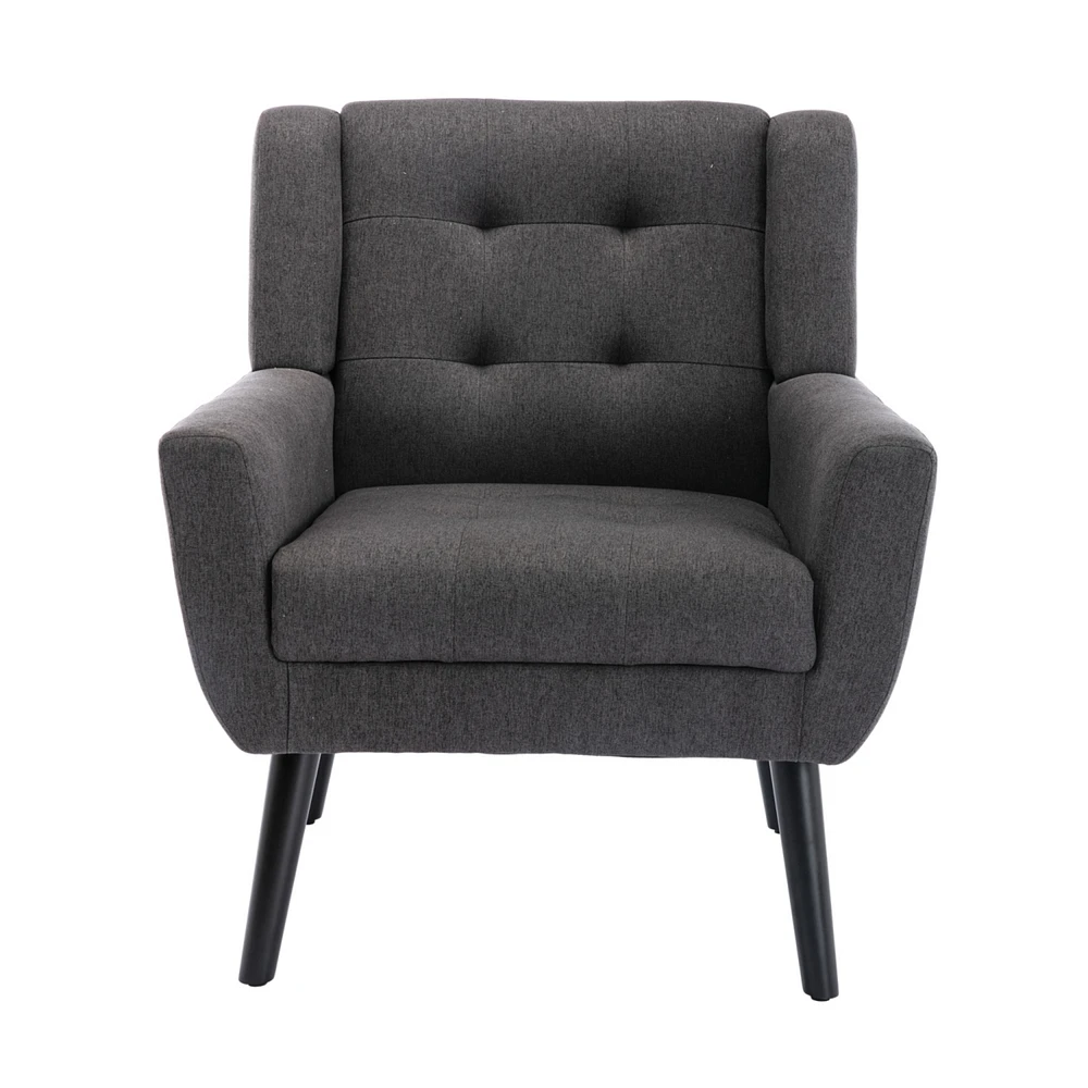 Modern Soft Linen Material Ergonomics Accent Chair Living Room Chair Bedroom Chair Home Chair