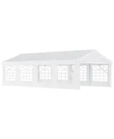Outsunny 13' x 26' Party Tent & Carport with Removable Sidewalls and Zipper Doors, Heavy Duty Canopy Tent Sun Shade Shelter, for Parties, Wedding, Eve