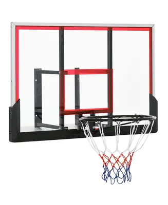 Soozier Wall Mounted Basketball Hoop, Mini Hoop Basketball Goal with 43" x 30" Shatter Proof Backboard, Durable Bracket and All Weather Net for Outdoo