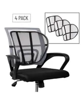 Mind Reader Harmony Collection, Ergonomic Lower Back Support, Attaches to Office Chair, Mesh, Lower Back Pressure Relief, Posture Support, Set of 4
