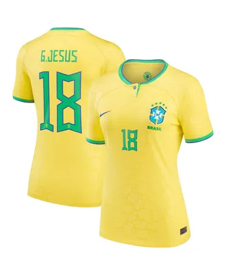 Women's Nike Gabriel Jesus Yellow Brazil National Team 2022/23 Replica Home Jersey