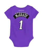 Infant Boys and Girls Mitchell & Ness Tracy McGrady Purple Toronto Raptors Hardwood Classics Name and Number Bodysuit