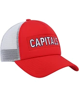 Men's adidas Red, White Washington Capitals Team Plate Trucker Snapback Hat