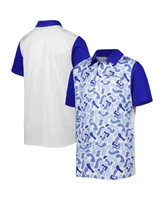 Big Boys and Girls adidas White, Blue The Players Print Aeroready Polo Shirt