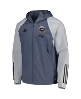 Men's adidas Charcoal D.c. United All-Weather Raglan Hoodie Full-Zip Jacket