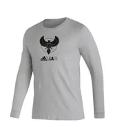 Men's adidas Heather Gray Lafc Icon Long Sleeve T-shirt