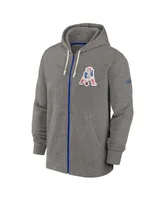 Men's Nike Heather Charcoal New England Patriots Historic Lifestyle Full-Zip Hoodie