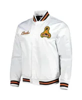 Men's Mitchell & Ness White San Jose Earthquakes City Full-Snap Satin Jacket