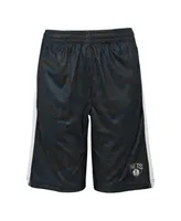 Big Boys and Girls Black Brooklyn Nets Scribble Dribble Baller Shorts