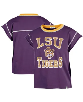 Women's '47 Brand Purple Lsu Tigers Sound Up Maya Cutoff T-shirt