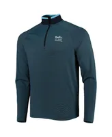 Men's Under Armour Blue FedEx St. Jude Championship T2 Green Stripe Raglan Quarter-Zip Jacket