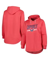 Women's Heather Red Washington Capitals Plus Fleece Pullover Hoodie