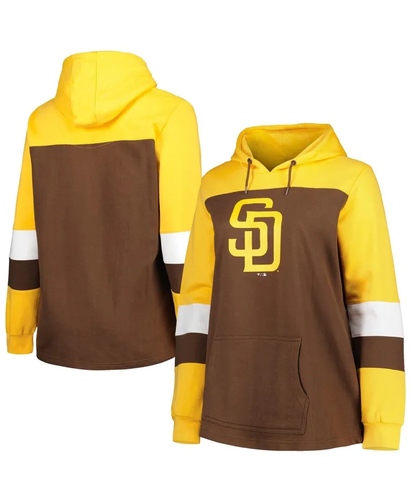 47 San Diego Padres Men's Shortstop Pullover Hoodie Brown Gold Size Large