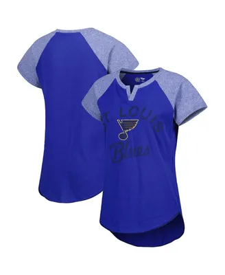 Women's Starter Blue St. Louis Blues Grand Slam Raglan Notch Neck T-shirt