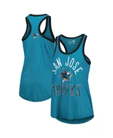 Women's G-iii 4Her by Carl Banks Teal San Jose Sharks First Base Racerback Scoop Neck Tank Top