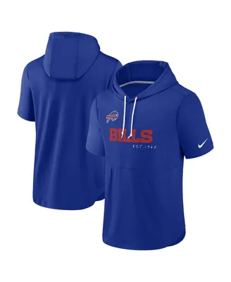 Men's Nike Royal Buffalo Bills Short Sleeve Pullover Hoodie