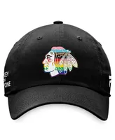 Men's Fanatics Black Chicago Blackhawks Team Logo Pride Adjustable Hat