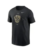 Men's Nike Black Milwaukee Brewers Camo Logo T-shirt