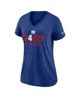 Women's Nike Royal New York Giants Hometown Collection Tri-Blend V-Neck T-shirt