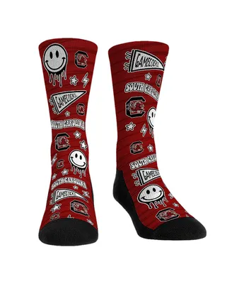 Men's and Women's Rock 'Em Socks South Carolina Gamecocks Smiley Stickers Crew Socks