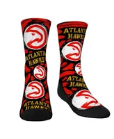 Youth Boys and Girls Rock 'Em Socks Atlanta Hawks Allover Logo and Paint Crew Socks