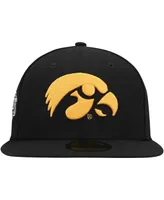 Men's New Era Black Iowa Hawkeyes Patch 59FIFTY Fitted Hat